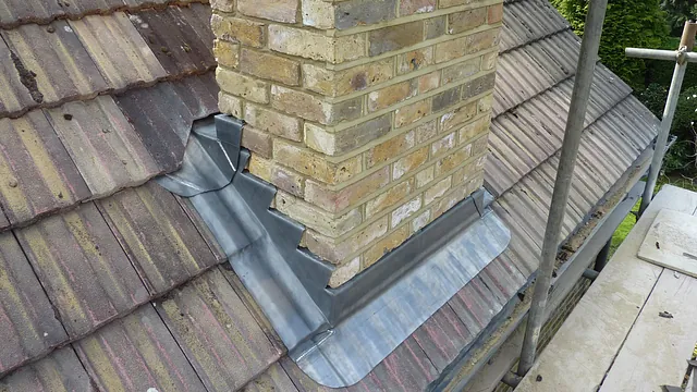 Bespoke lead work around a chimney 